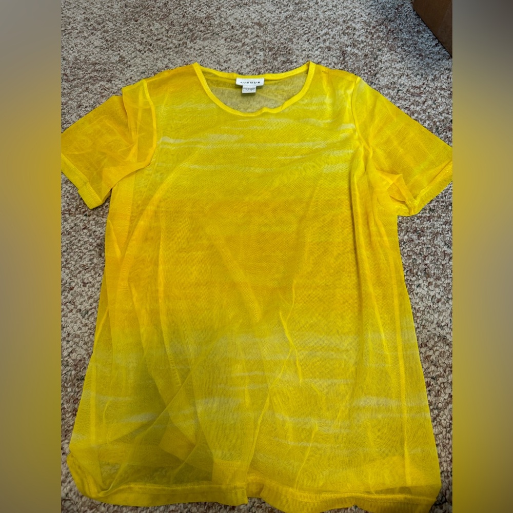 Avenue Vintage Yellowow See-Through Shirt